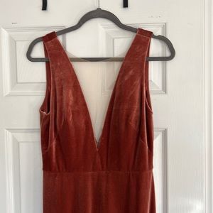Jenny Yoo BHLDN Logan Velvet Bridesmaid Dress in Cinnamon Rose